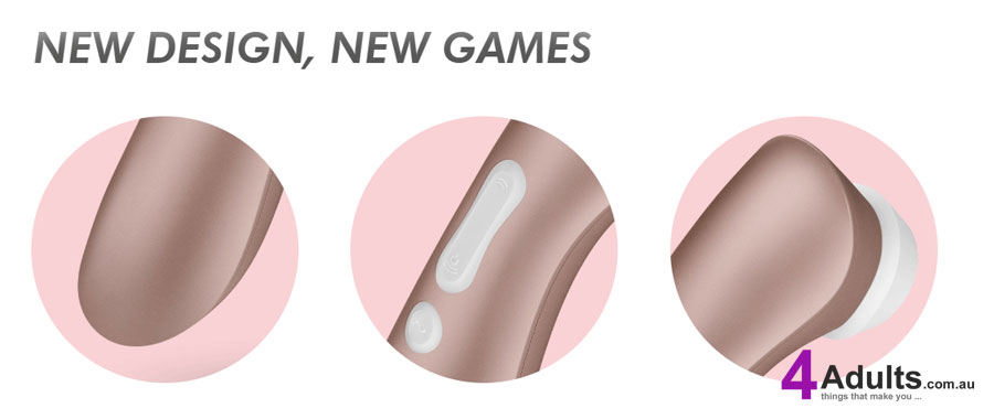 The design of the new Satisfyer Pro 2 Vibration combines the usual refined rose gold in matte finish with a new, slim shape that scores points thanks to it ergonomic bumps and curves. While this pretty pleasure-giver sits perfectly in your hand, the two functions of the wide lay-on head caress your love bead intensely. However, thanks to the whisper-quiet motor, the only attention it will attract is yours. The waterproof finishing (IPX7) means that it is also your perfect companion for sensual pleasures in the shower or bathtub. Underwater, the tingling sensation is even more intense!