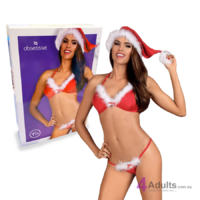 Sexy Santa Costume 3 Piece Lingerie L/XL