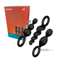  Satisfyer Plugs Booty Call 3 Pc Black