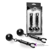 Black Bomber Nipple Clamps With Ball Weights