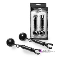 Black Bomber Nipple Clamps With Ball Weights