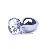 Metal Butt Plug Clear Small