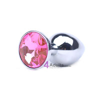 Metal Butt Plug Pink Small