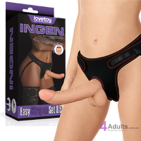 Easy Strap On Set with Harness and 8.5in Flesh Dildo by Lovetoy